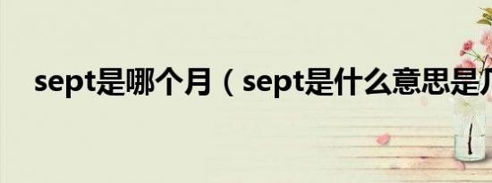 sept是哪个月（sept是什么意思是几月）