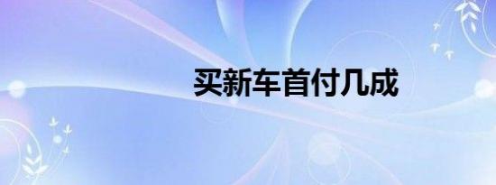 买新车首付几成