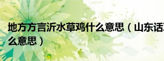 地方方言沂水草鸡什么意思（山东话草鸡是什么意思）