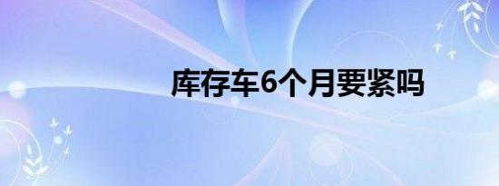 库存车6个月要紧吗