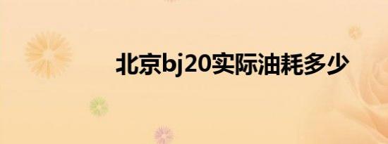 北京bj20实际油耗多少