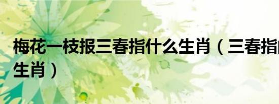 梅花一枝报三春指什么生肖（三春指的是什么生肖）