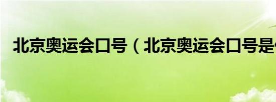 北京奥运会口号（北京奥运会口号是什么）