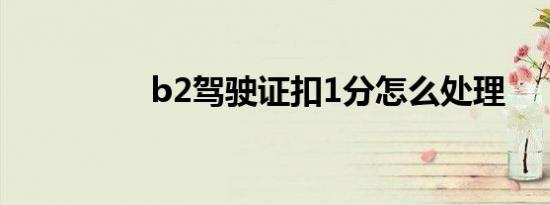 b2驾驶证扣1分怎么处理