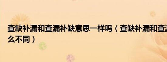 查缺补漏和查漏补缺意思一样吗（查缺补漏和查漏补缺有什么不同）