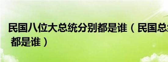民国八位大总统分别都是谁（民国总统有几位 都是谁）