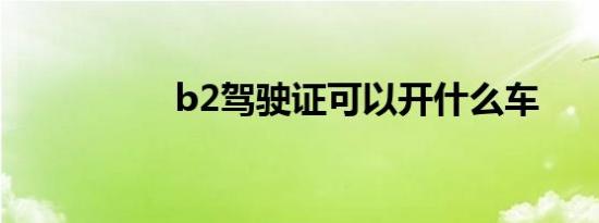 b2驾驶证可以开什么车