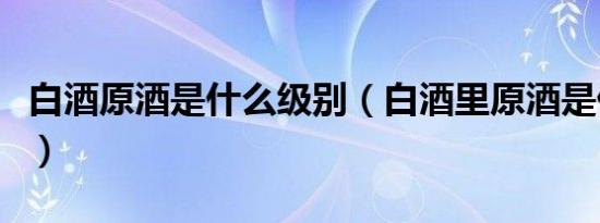 白酒原酒是什么级别（白酒里原酒是什么意思）