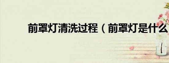 前罩灯清洗过程（前罩灯是什么）