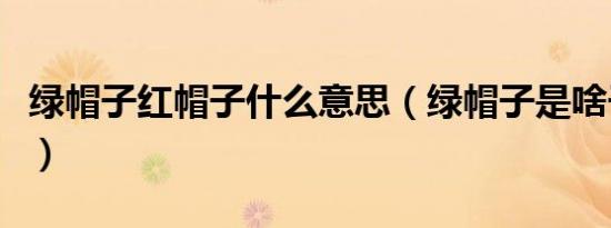绿帽子红帽子什么意思（绿帽子是啥子意思啊）