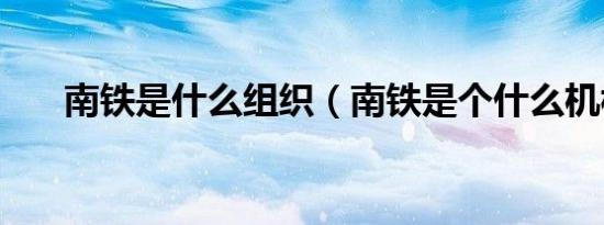 南铁是什么组织（南铁是个什么机构）