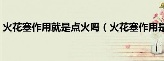 火花塞作用就是点火吗（火花塞作用是什么）