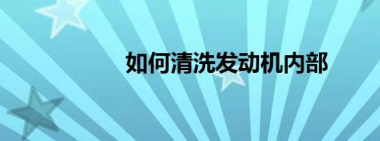 如何清洗发动机内部