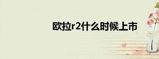 欧拉r2什么时候上市