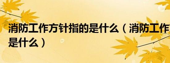消防工作方针指的是什么（消防工作方针指的是什么）