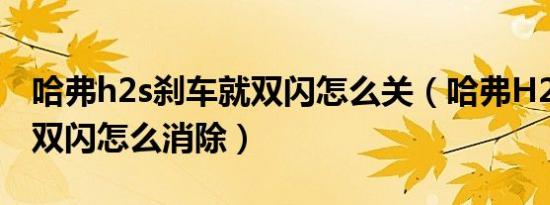 哈弗h2s刹车就双闪怎么关（哈弗H2s踩刹车双闪怎么消除）