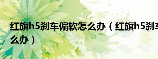 红旗h5刹车偏软怎么办（红旗h5刹车偏软怎么办）