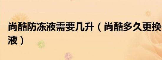 尚酷防冻液需要几升（尚酷多久更换一次冷却液）