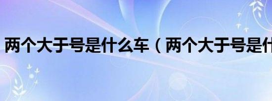 两个大于号是什么车（两个大于号是什么车）