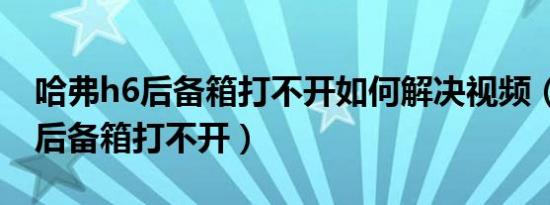 哈弗h6后备箱打不开如何解决视频（哈弗h6后备箱打不开）