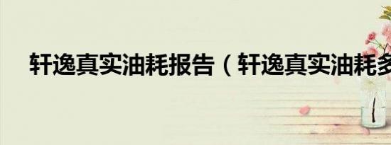 轩逸真实油耗报告（轩逸真实油耗多少）