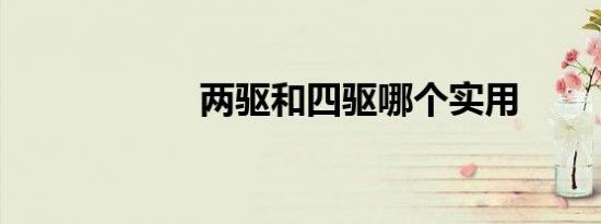 两驱和四驱哪个实用