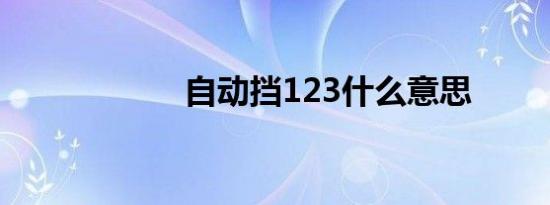 自动挡123什么意思