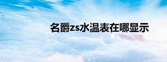 名爵zs水温表在哪显示