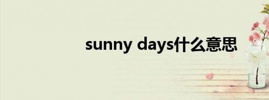 sunny days什么意思