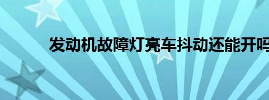 发动机故障灯亮车抖动还能开吗