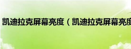 凯迪拉克屏幕亮度（凯迪拉克屏幕亮度调节）