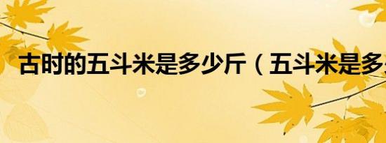 古时的五斗米是多少斤（五斗米是多少斤）