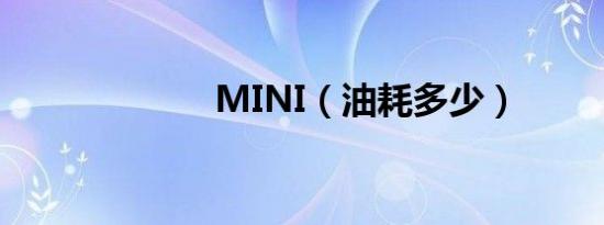 MINI（油耗多少）