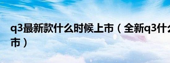 q3最新款什么时候上市（全新q3什么时候上市）