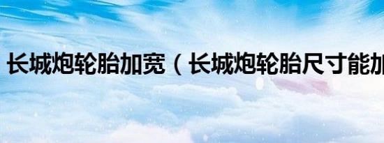 长城炮轮胎加宽（长城炮轮胎尺寸能加大吗）