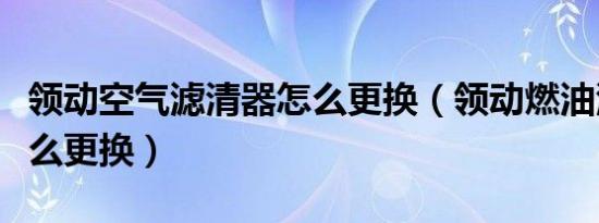 领动空气滤清器怎么更换（领动燃油滤清器怎么更换）