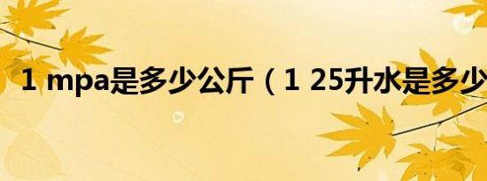 1 mpa是多少公斤（1 25升水是多少碗水）