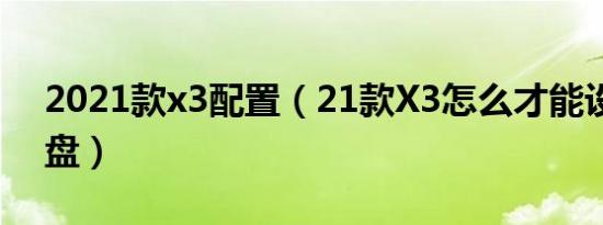 2021款x3配置（21款X3怎么才能设置仪表盘）