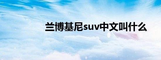 兰博基尼suv中文叫什么