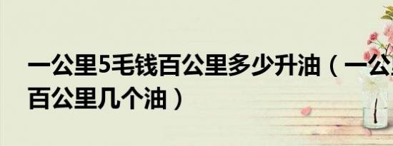 一公里5毛钱百公里多少升油（一公里5毛钱百公里几个油）