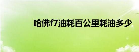 哈佛f7油耗百公里耗油多少