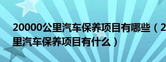 20000公里汽车保养项目有哪些（20000公里汽车保养项目有什么）