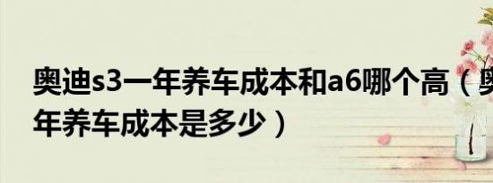 奥迪s3一年养车成本和a6哪个高（奥迪s3一年养车成本是多少）