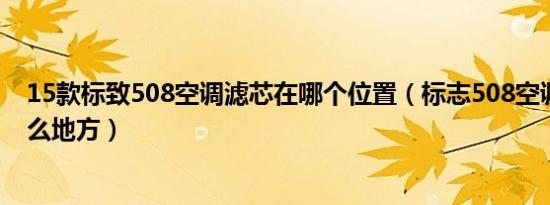 15款标致508空调滤芯在哪个位置（标志508空调滤芯在什么地方）