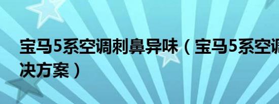 宝马5系空调刺鼻异味（宝马5系空调异味解决方案）