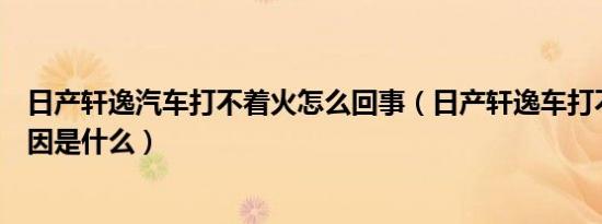 日产轩逸汽车打不着火怎么回事（日产轩逸车打不着火的原因是什么）