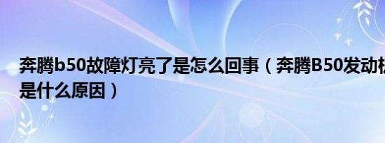 奔腾b50故障灯亮了是怎么回事（奔腾B50发动机故障灯亮是什么原因）