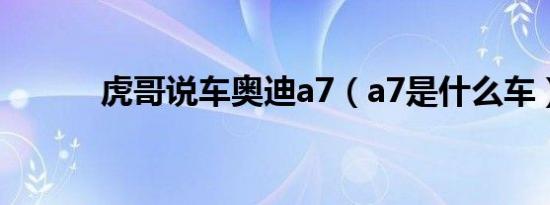 虎哥说车奥迪a7（a7是什么车）