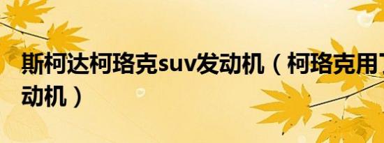 斯柯达柯珞克suv发动机（柯珞克用了什么发动机）