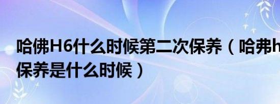 哈佛H6什么时候第二次保养（哈弗h6第二次保养是什么时候）